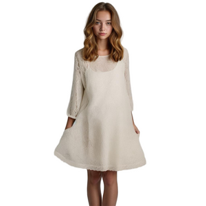 Massini NWT lace dress small‎ off white color bell sleeve wedding cottagecore